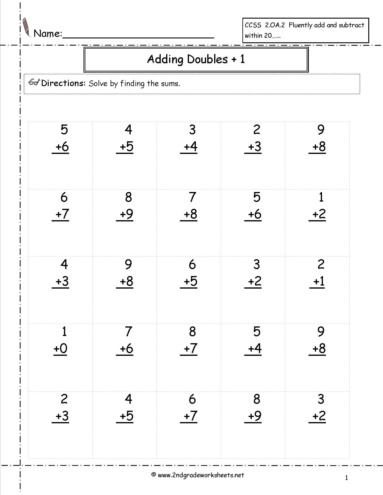 Worksheet  12751650  Math Plus Worksheets â Single Digit Addition